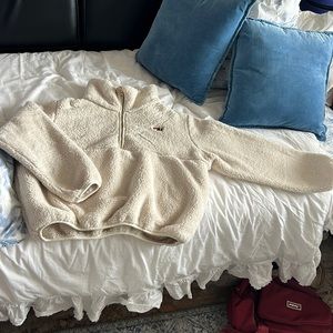 TEDDY UNISEX HALF ZIP JACKET - VINTAGE WHITE